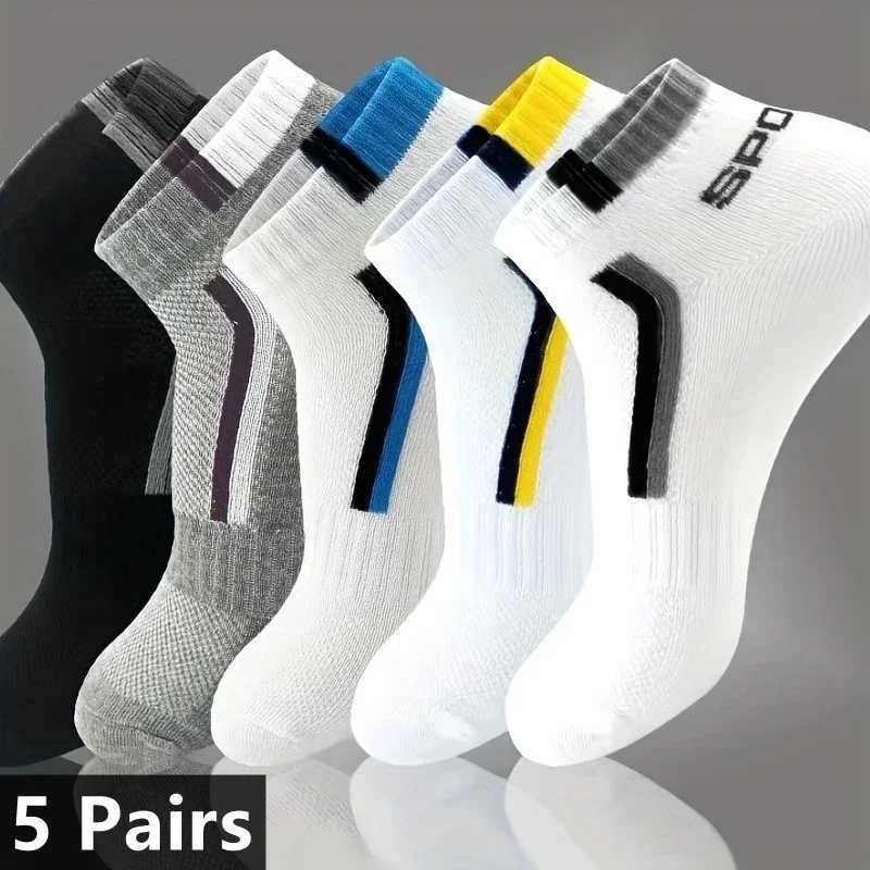0 Pair High Quality Men Ankle Socks Breathable Cotton Sports Socks Mesh Casual Athletic Summer Thin Cut Short Socks Size 38-48 W250217