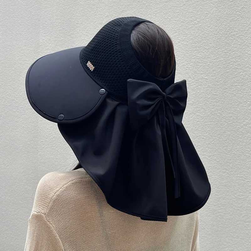 Hot Selling Wide Brim Cap Hat Shawl Sunblock Hat Women Summer Outdoor UV-proof Empty Hat Wide Brim Cycling Face Visor Sun M10 W250217