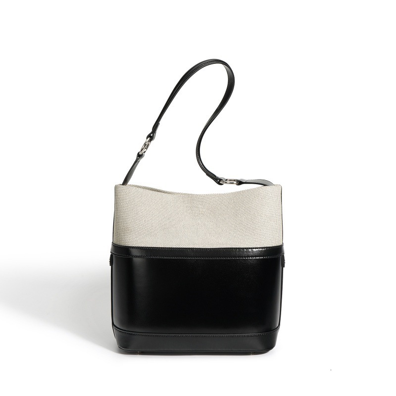 Bag 2025 Spring/Summer New Korean Versatile Commuter Women's Large Capacity Canvas Splicing Single Shoulder Underarm Bucket Bag