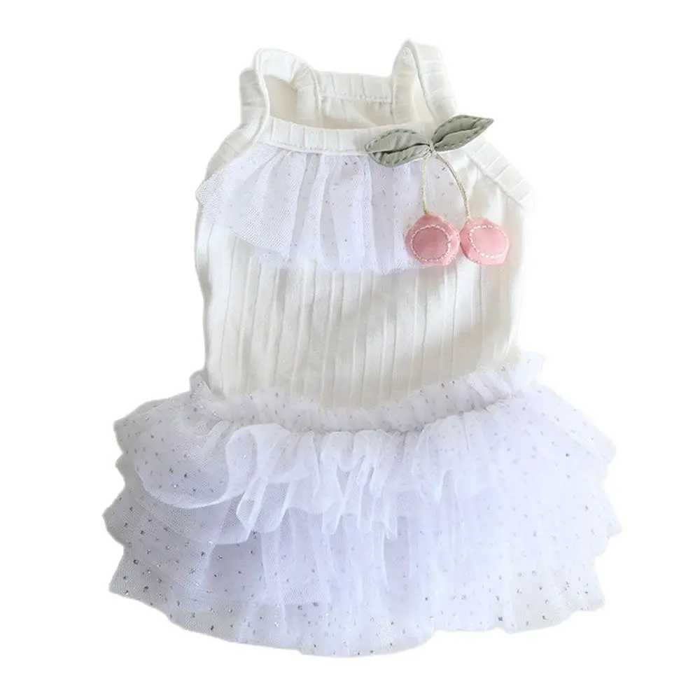 Dogs and Cats Dress Skirt Cherry Gauze Design Pet Puppy Spring/Summer Clothes Outfit 3 ColorT250217
