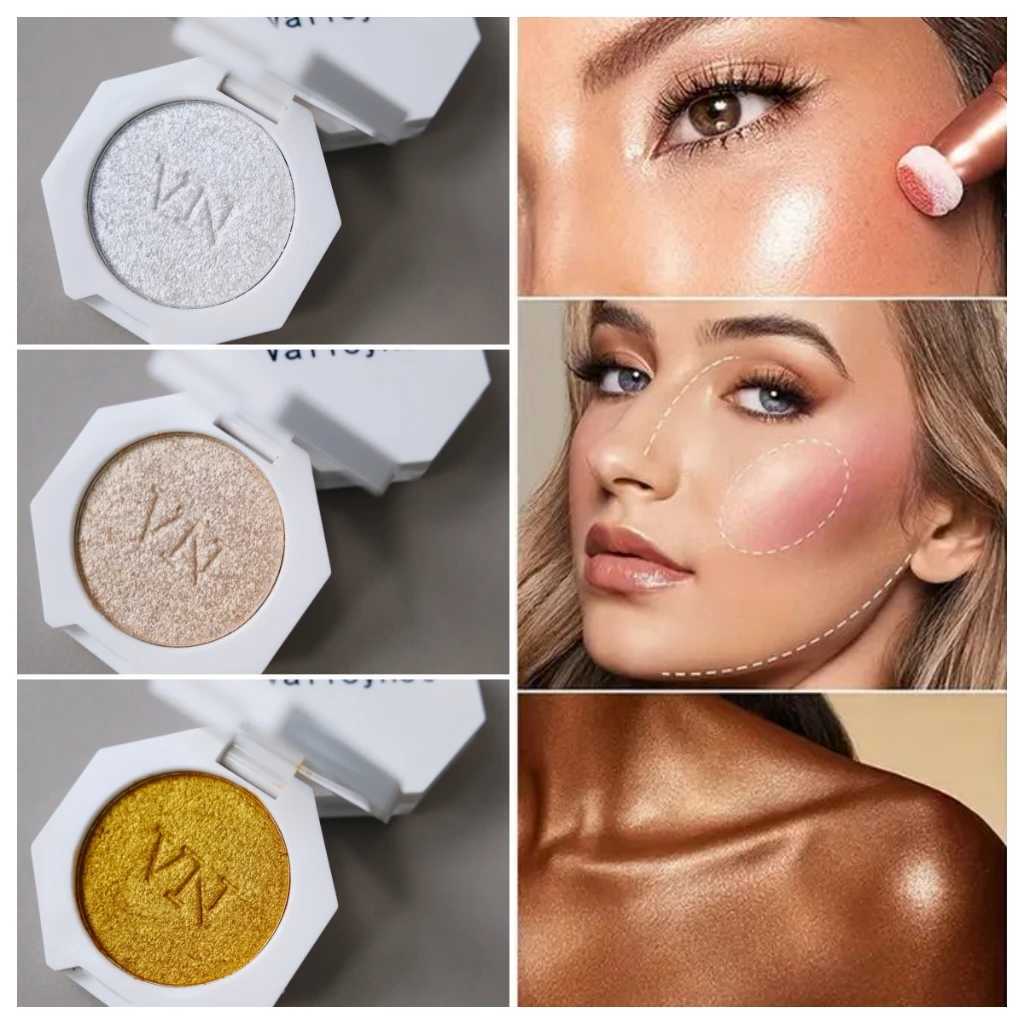 3 Color Highlighter Shimmer Waterproof Long-lasting Champagne Color Highlighter Powder Texture Brightening Facial ContoursXJ250217