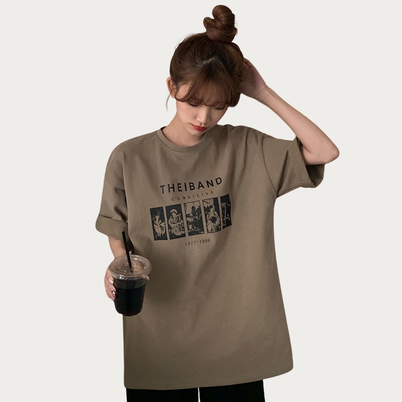 Harajuku short-sleeved t-shirt for women's new summer clothing loose Korean version ins trendy top for women's live broadcast