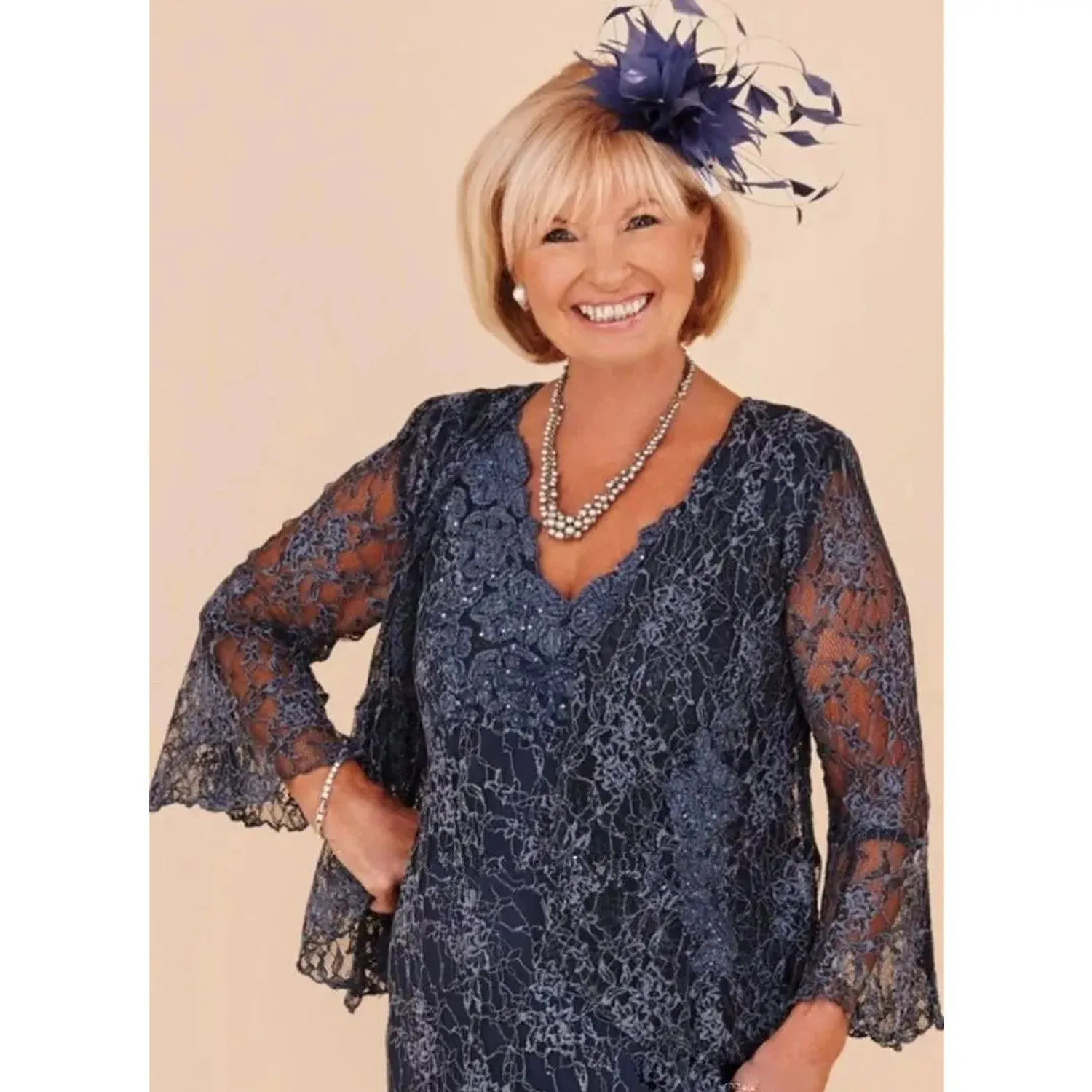 Purple Full Lace Mother of The Bride Dresses Long Sleeves Women Formal Prom Gown Sheath Wedding Party Evening Gowns with Jackets In Stock