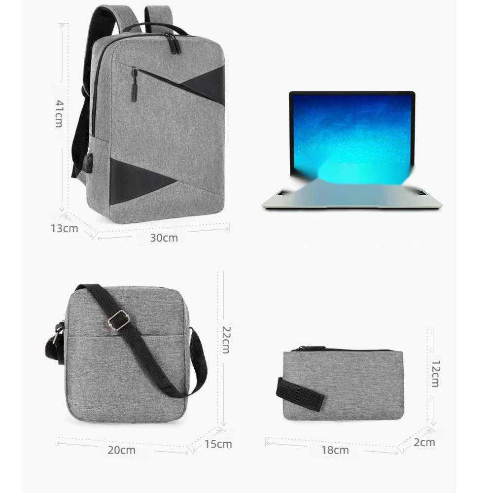 Backpack Business Mens Commuter Computer Bag New Backpack Mens Usb Charging Backpack 3-piece Set Day Backpack Travel Bag 241225