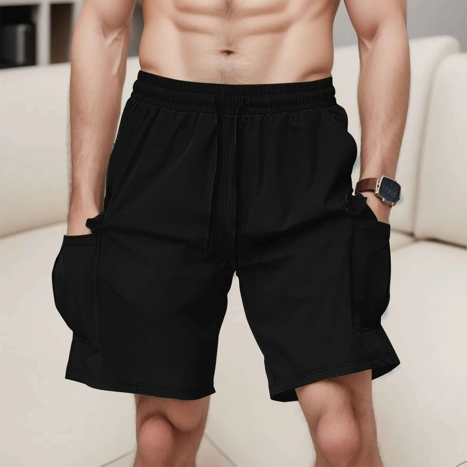 Outdoor Hiking Shorts Men's New Comfortable Clothing Men's Designer Work Pants Elastic Waist Drawstring Quick Drying Breathable Summer Casua