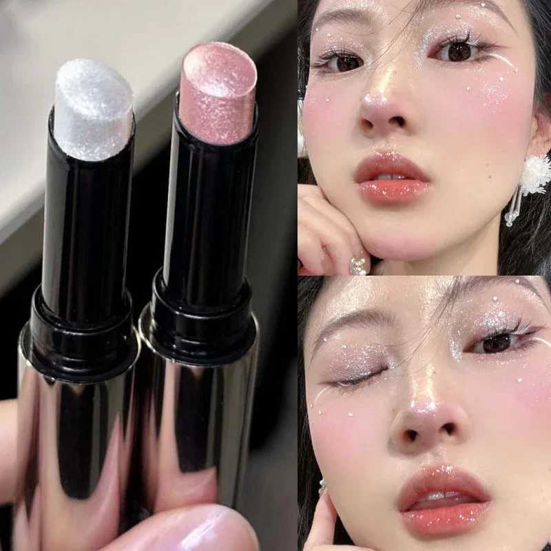 Glitter Highlighter Stick Natural Diamond Glitter White Highlight eye shadow Pencil Outline Shadow Bright Face Body MakeupW250217