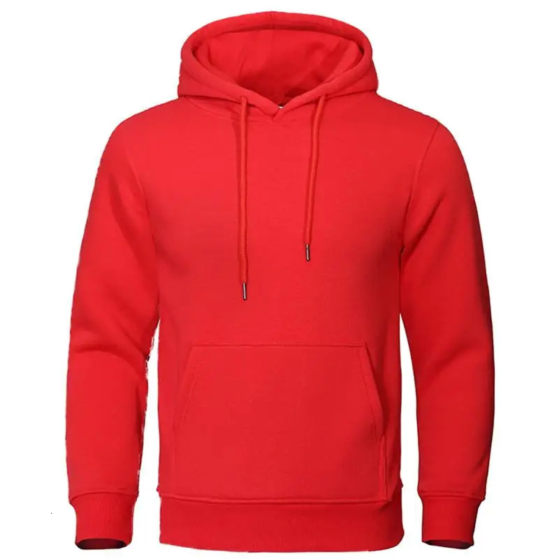 Autumn Winter Men Fleece Warm Mens Sweatshirt Casual Solid Color Streetwear Pullovers Sport School Fashion Hoodies W250214