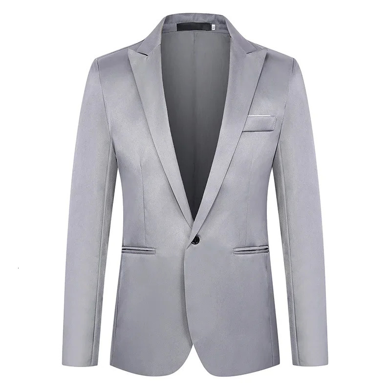 Mens Casual Business Trendy Suit Jacket Autumn Light Luxurious Slim Nonironing Antiwrinkle Solid Color Versatile 250214