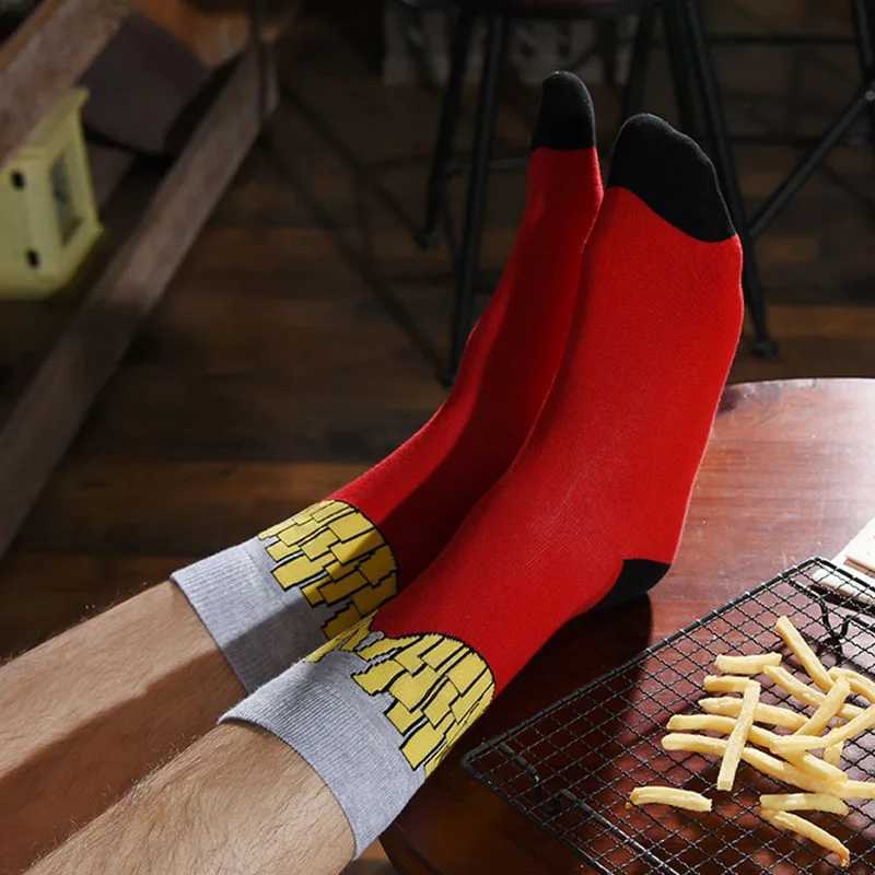 pair men socks cotton funny crew socks cartoon Food animal alien women socks novelty gift socks for spring autumn winter W250217