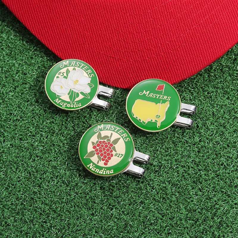 Masters Magnetic Golf Ball Marker Hat Clips Baseball Cap Decorative Pins Backpack Clothes Brooches Hat Brim Clip Badge for GiftW250215