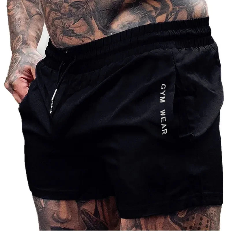 Summer Gym Fitness Mens Shorts Woven sweatpants Thin Fashion Men Marathon Running Sports Breathable Training Pants 250217