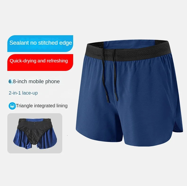 Gym Sports Shorts Men Loose Fitness Beach Homme Clothing Jogging Doubledeck Training Short Pant 2 in 1 Marathon Running 250217