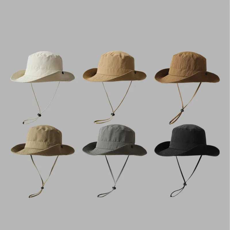Wide Brim Bucket Hat for Women Men Summer Sun Protection Sun Hat Outdoor Fishing Hiking Bonnie Fisherman Hat W250217