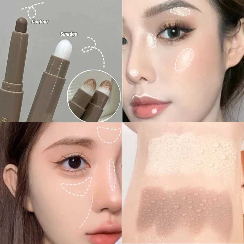 Face Bronzer Contour stick Double Head Concealer Crease Highlighting Stick Waterproof Lasting Corrector Shadow Contouring MakeupW250217