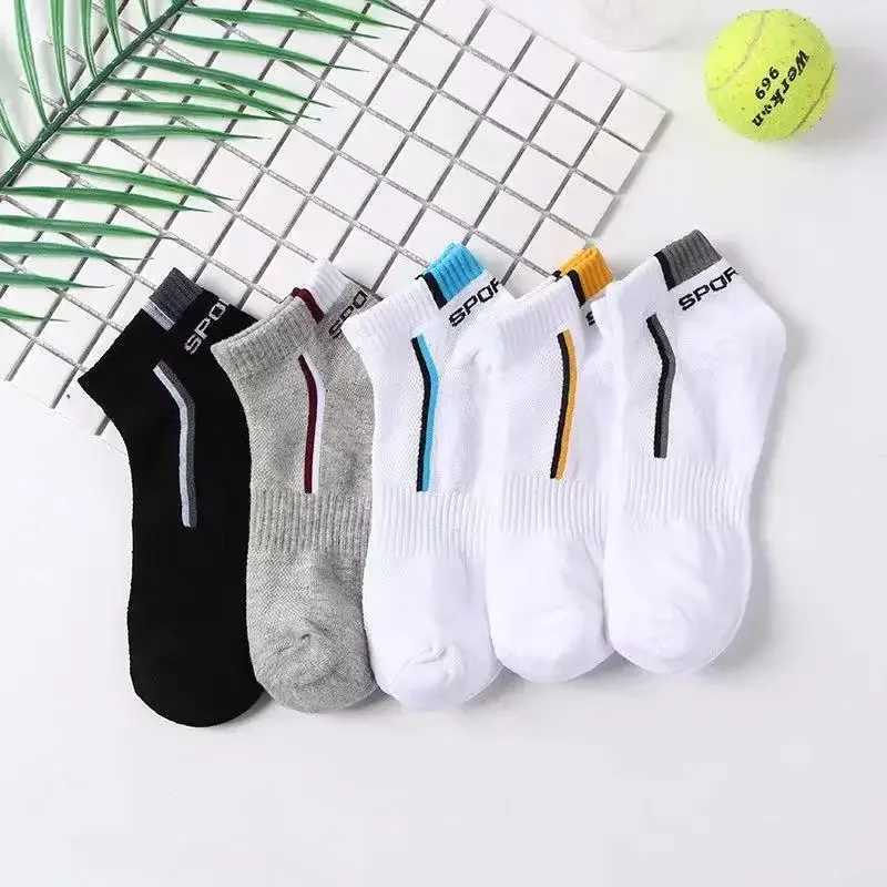 0 Pair High Quality Men Ankle Socks Breathable Cotton Sports Socks Mesh Casual Athletic Summer Thin Cut Short Socks Size 38-48 W250217
