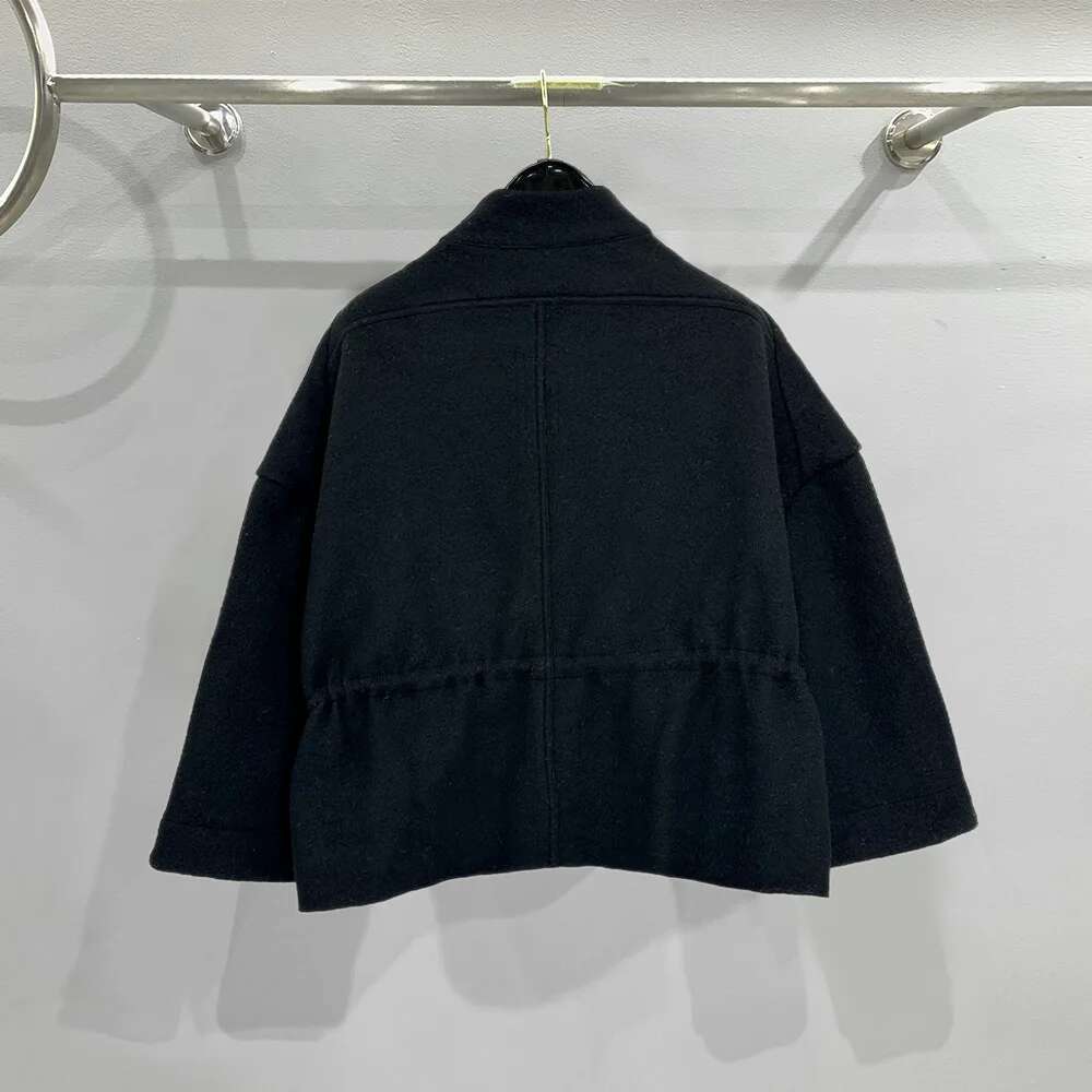 Niche Designer Women's Design Cinched Drawstring Cardigan European Autumn and Winter Fashion All-Matching Solid Color Coat