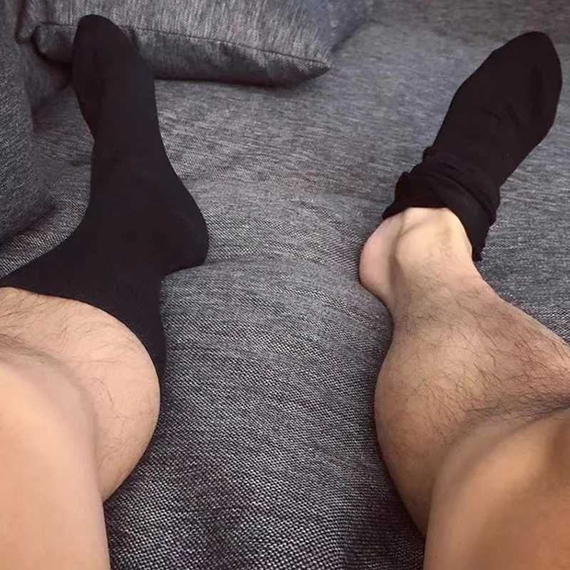 LKWDer brand pairing plus size mens socks cotton long business socks winter solid color mens socks W250217