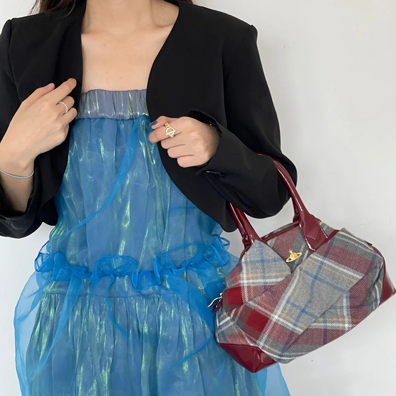 Women's Bags Spring/Summer New Casual Versatile Plaid Handbag, Planet Printed Canvas Bag, Single Cross Shoulder Bag