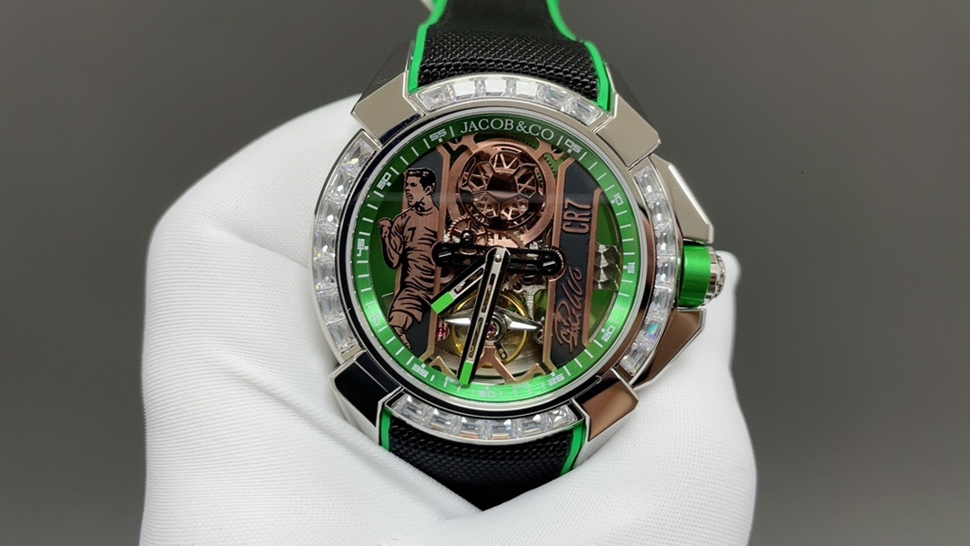 Designer jacobandco watch CR7 menwatch 10A quality mechanical movement uhr O0OR rubber strap reloj skeleton iced out watches montre luxe jason007