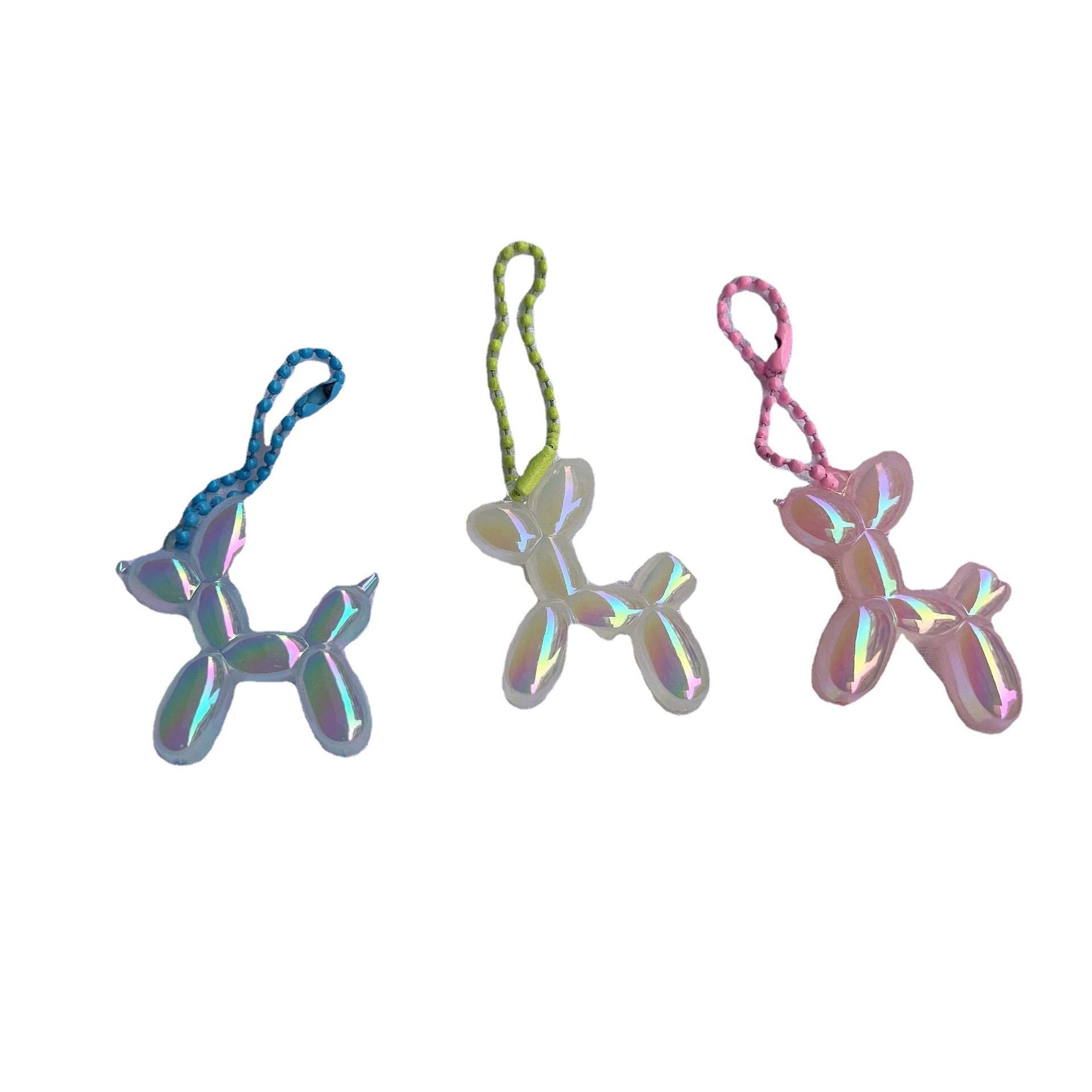 Laser Balloon Dog Doll Keychain Cute Doll Pendant Student Pendant Colorful Dog Creative Jewelry Gift