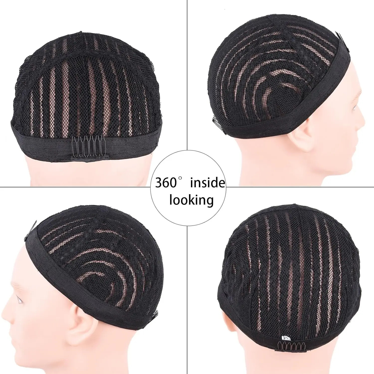 Braided Cornrow Wig Caps for Crochet Hair Braids Wigs Making Breathable and Easier Sew in Weave Glueless Wig M Size Color Black 250214