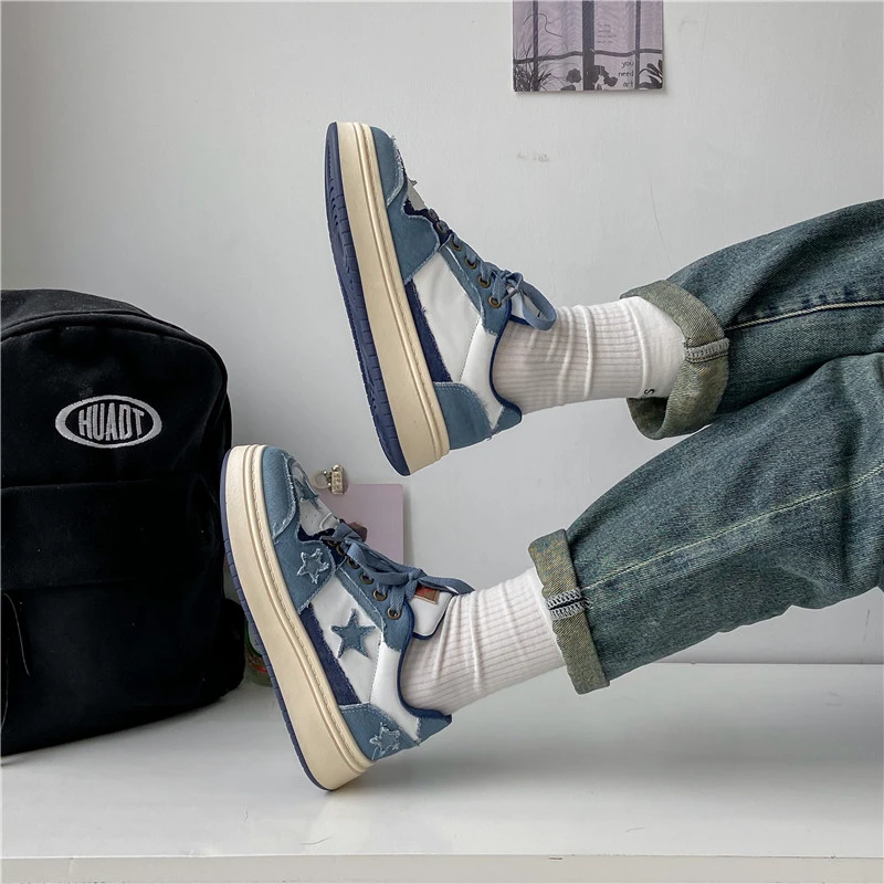 2023 Women Fashion Sports Shoes Summer Autumn Blue Platform Comfortable Casual Sneakers Tenis Feminino Thick Sole Zapatos Mujer