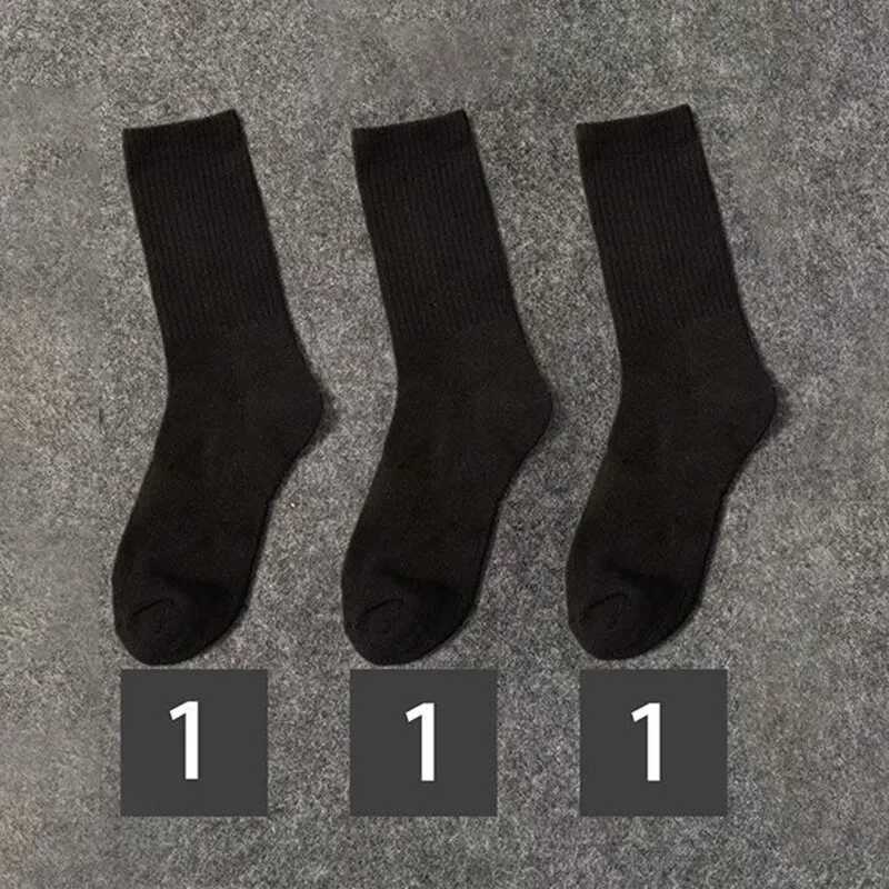 3 Pairs High Tube Crew Socks For Men For Women Breathable Mid Stockings Solid Color Casual Set Fashion And Comfortable W250217
