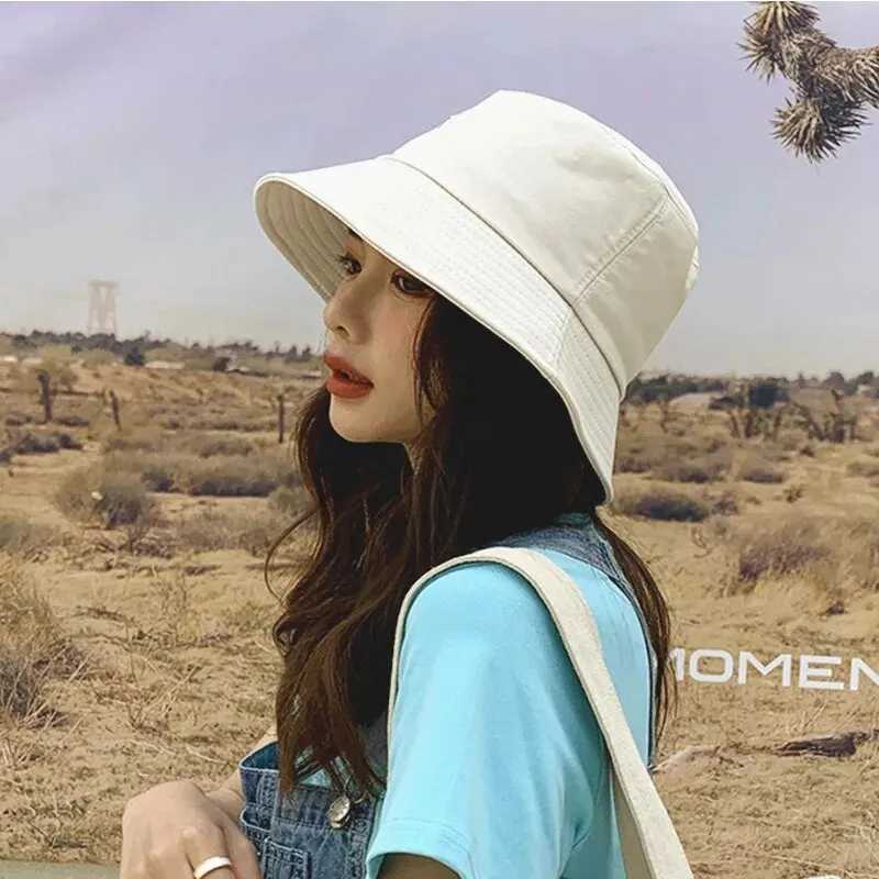 Womens New Big Brim Outdoor Sunshade Bucket Hat Summer UV Sunshade Hat Seaside Beach Hat W250217