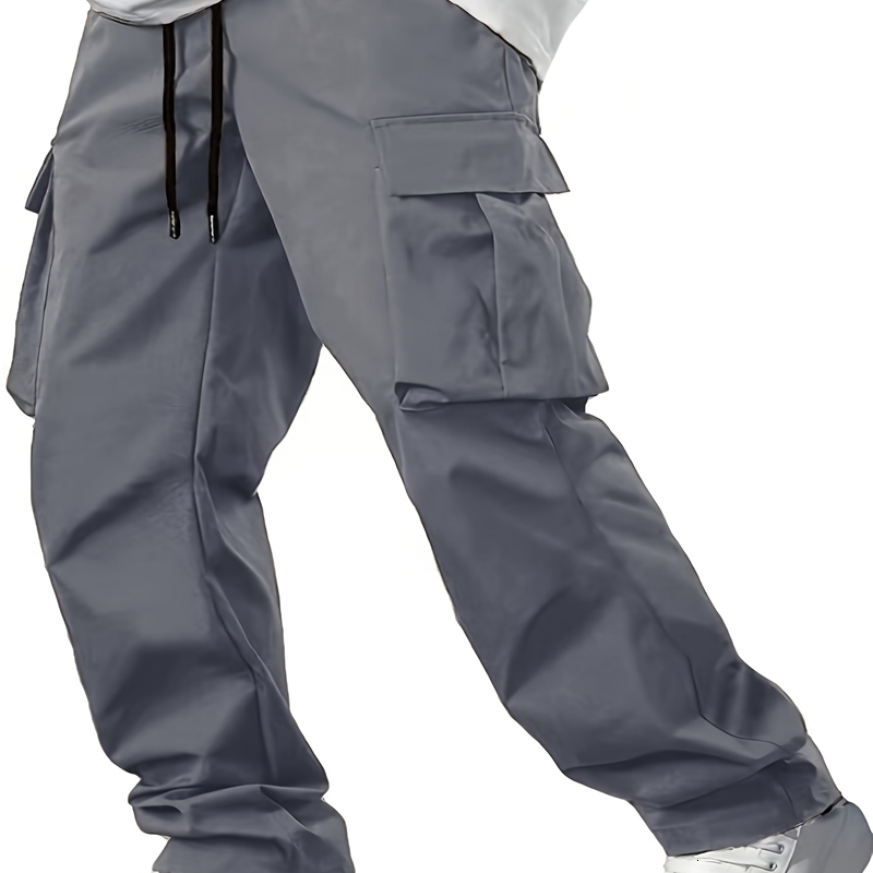 mens workwear pants European and American loose straight casual pocket w250113