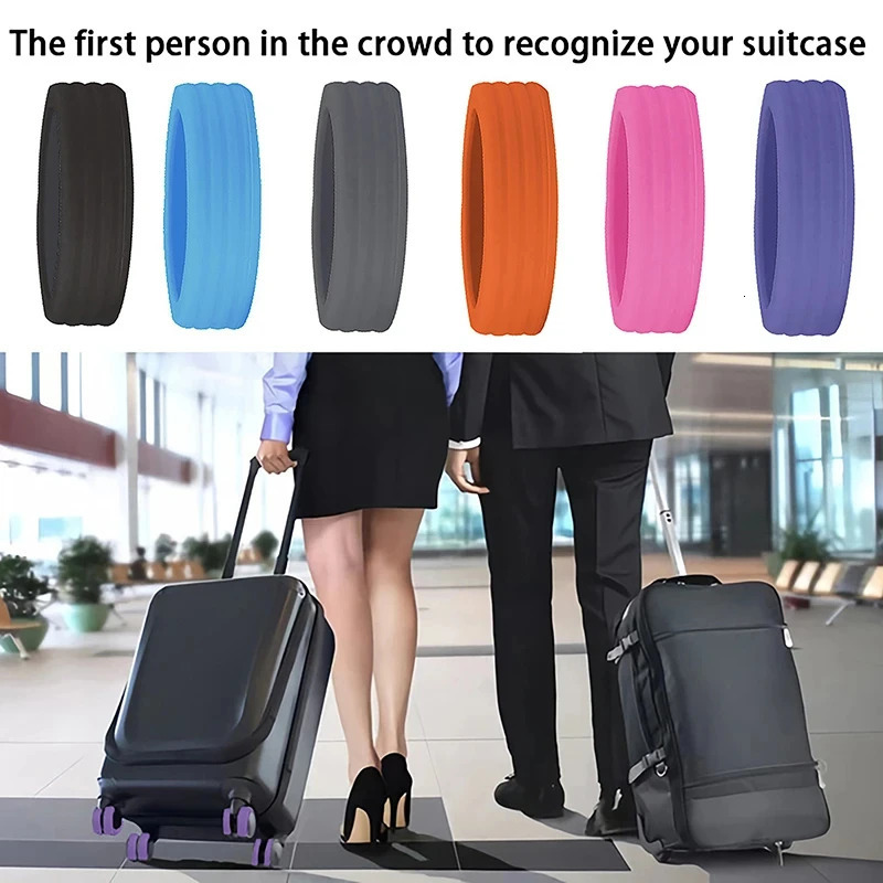 4/8 pieces of luggage wheel protectors silicone wheels shoes travel luggage noise reduction wheels protective covers accessories 250214