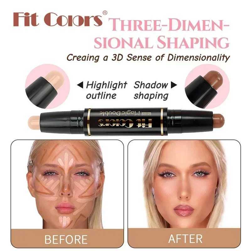 Double-ended Dual-purpose High-light Trimming Stick Three-dimensional Contour Nose Shadow Facial Shape Pencil Face Makeup StickXJ250217