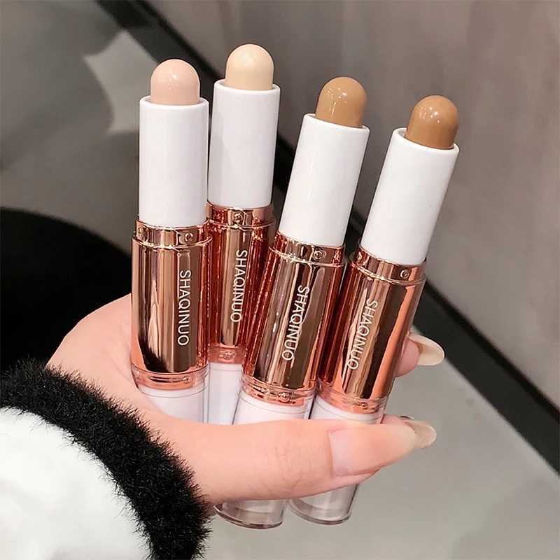 Double head fluorescent stick 3D touch nose shadow contour facial radiance keep makeup on lying down with a silk penW250217