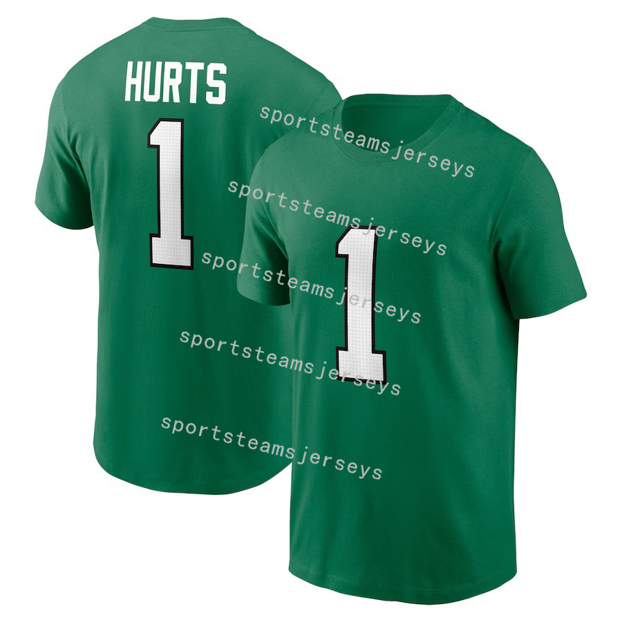 Hurts No 1 Football T-Shirt Cotton Jersey polyester Cotton