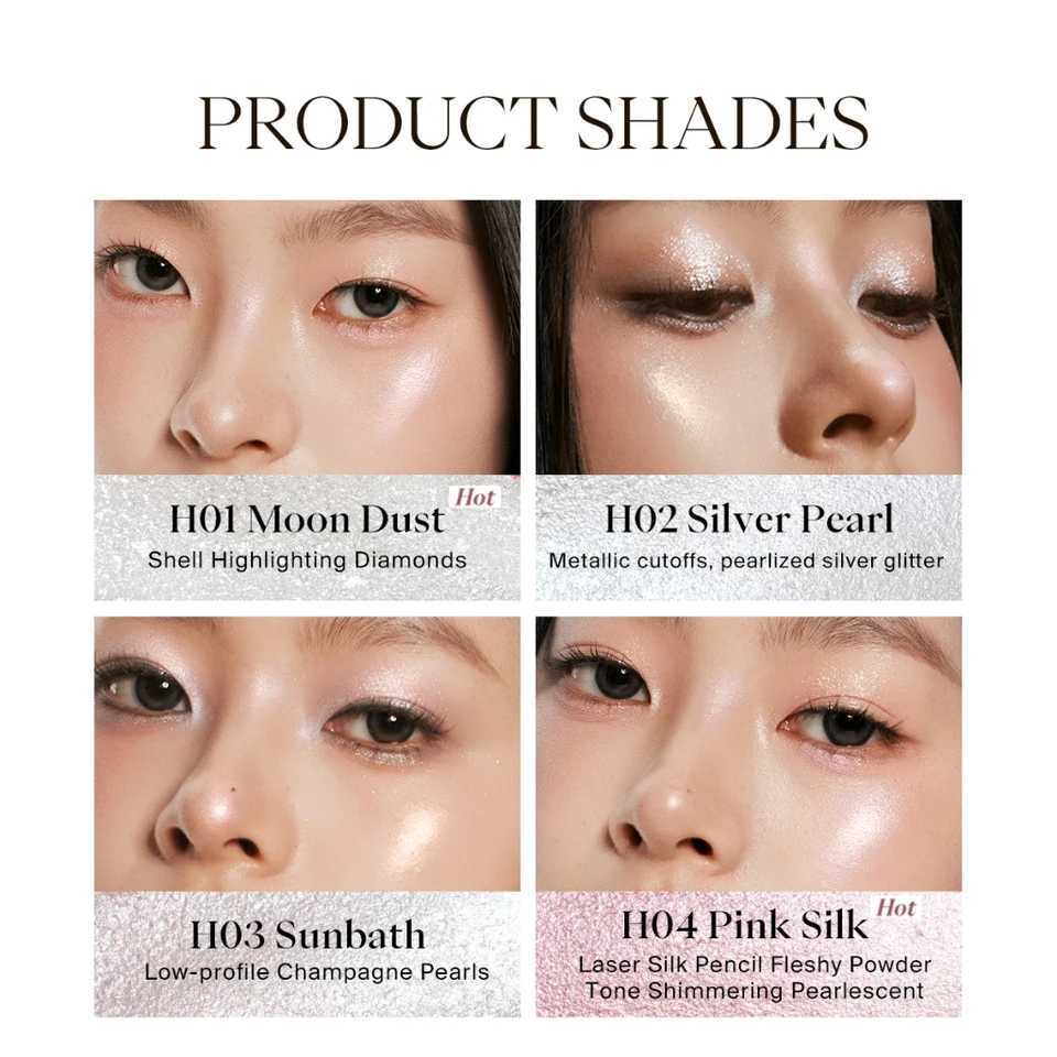 Joocyee Jelly Highlighter Stick Diamond Shimmer Long-Lasting Weightless Feel Waterproof Champagne Cosmetics Face MakeupW250217