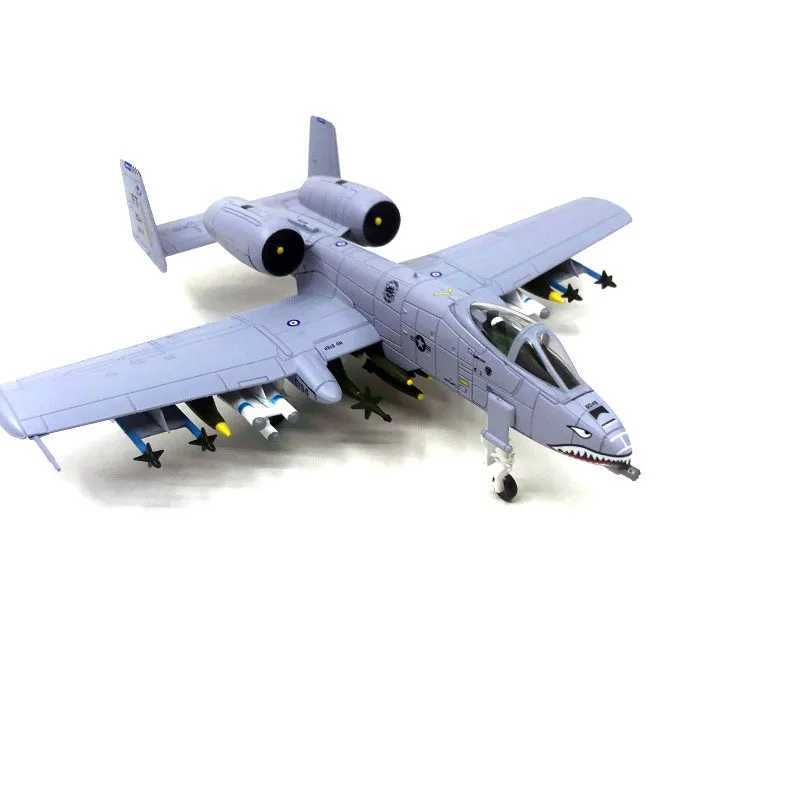 New 1/100 Scale US A-10 A10 Thunderbolt II Warthog Hog Attack Plane Fighter Diecast Metal Aircraft Model Children Boy GiftT250217