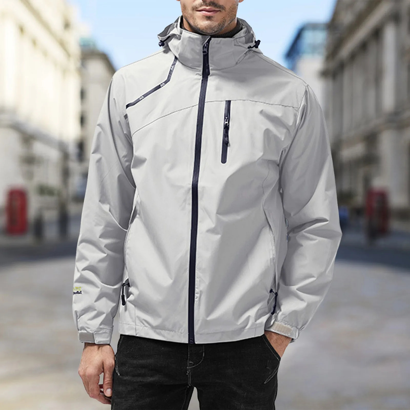 MenS Windproof Jacket Fashion Outdoor Sports Travel Fittness Windbreaker Simple Style Classic Coat For Men Fall Winter Clothes 250210