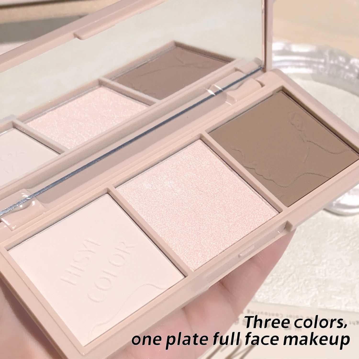 3-in-1 highlighter and contouring palette matte and shimmer effects waterproof skin tone for a long-lasting and waterproof pXJ250217