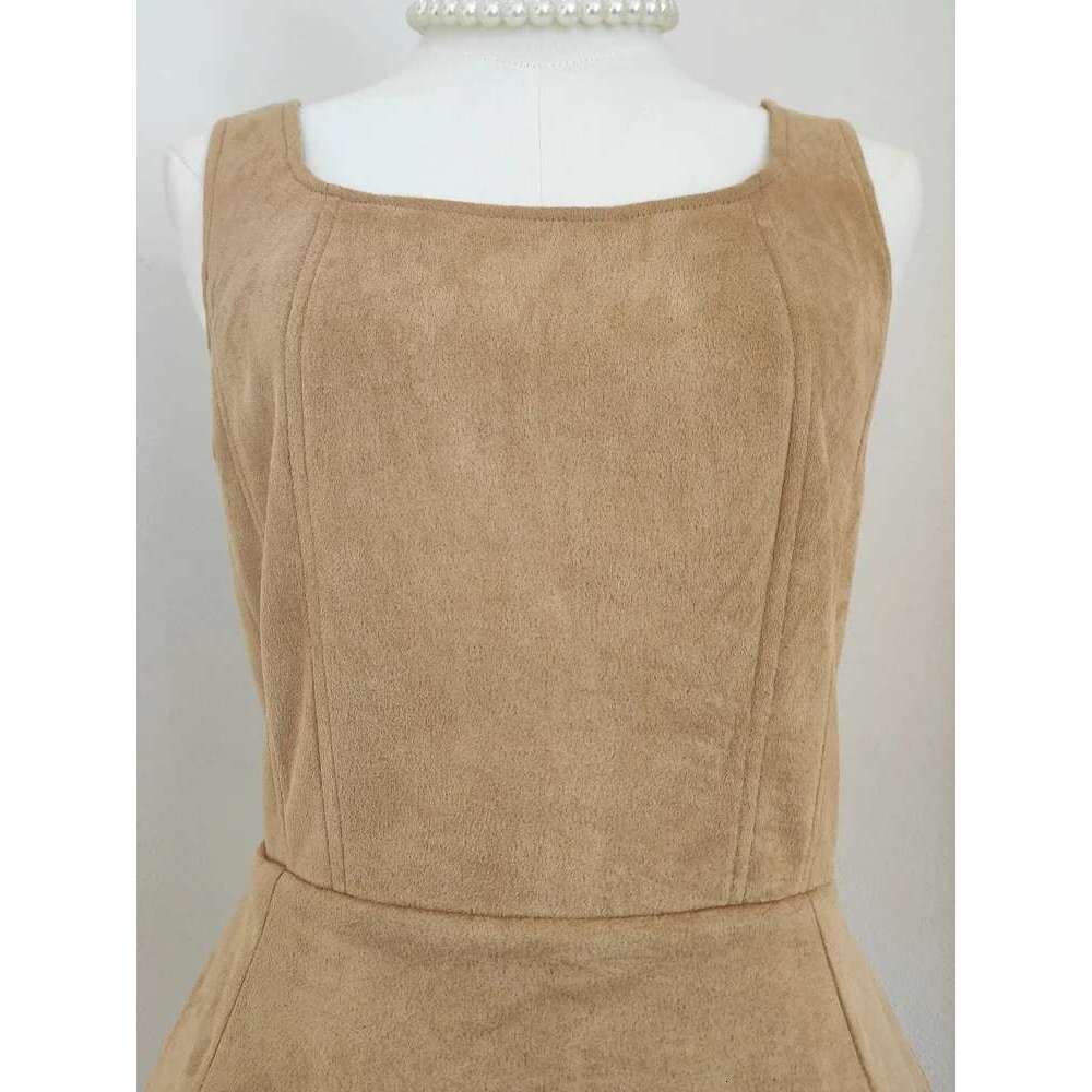 Elegant Women's Color Block Lace Ruffled Dresses Square Collar High Waist Sleeveless Slim Dress Spring 2025 New