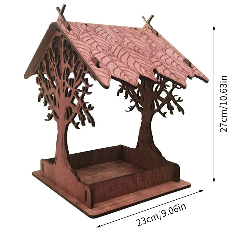 Bird House Feeding House DIY Outdoor Wooden Bird Feeder Hanging Assembled Bird Cage House Pet Supplies For Garden Yard Decor 250206