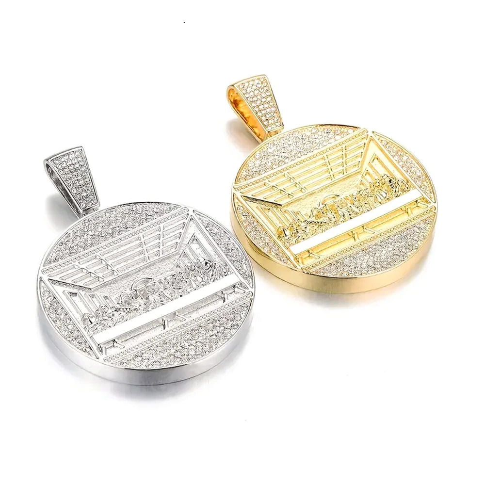 Last Supper Pendant Cuban Chain Necklace With 14mm Iced Out Chain Fashion Hip Hop Men Charm Pendant Tennis Necklaces Jewelry 250213
