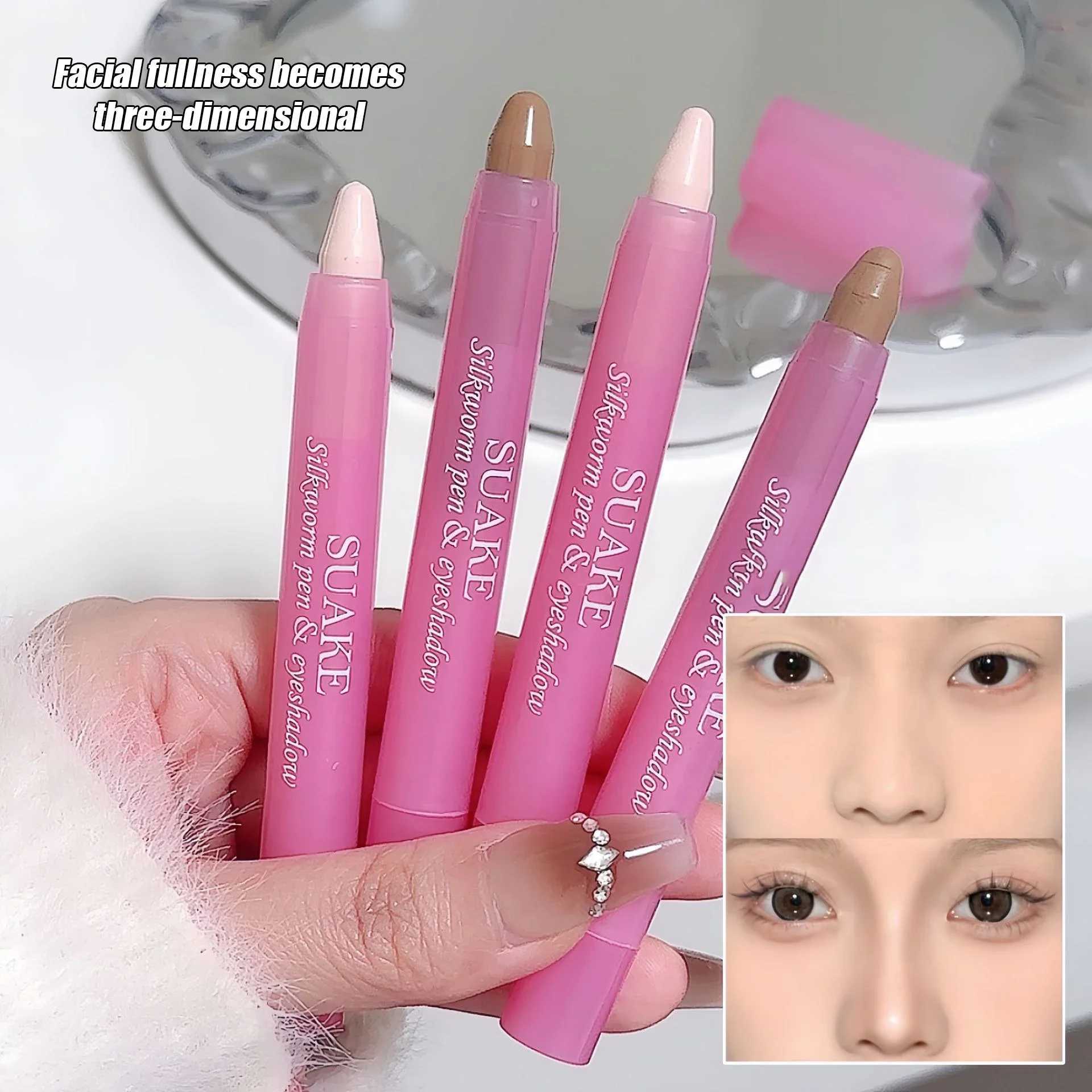 Matte Lying Silkworm Pen Highlighter Contouring Stick Face Outline Shadow Bronzer Concealer Cream 3D Brightening Korea CosmeticXJ250217