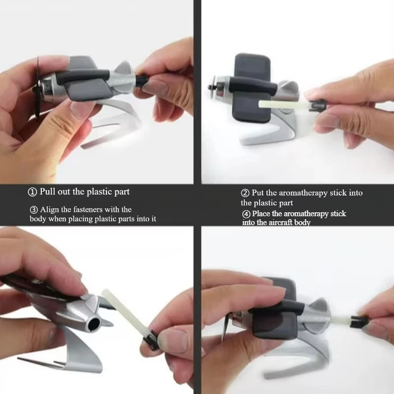 Solar Aircraft Decoration Car Air Freshener Fragrance Car Airplane Ornament Mini Perfume Fragrance Car Accessories 250214