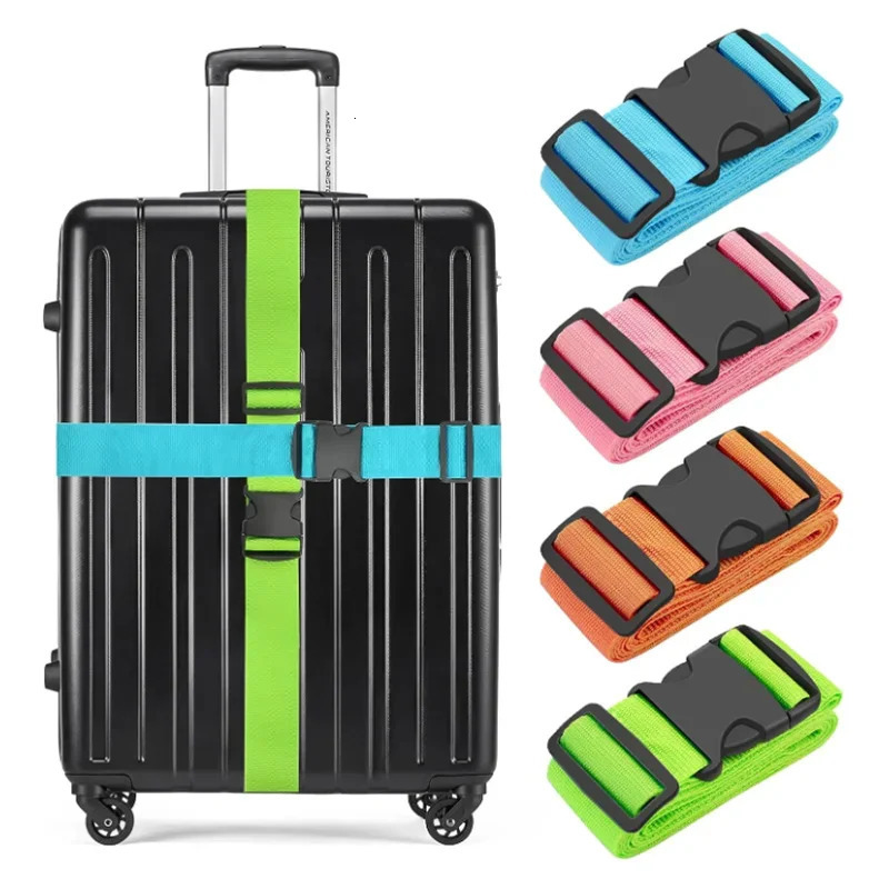 Straight luggage strap for suitcases polyester luggage strap with adjustable release buckle travel accessories 250214
