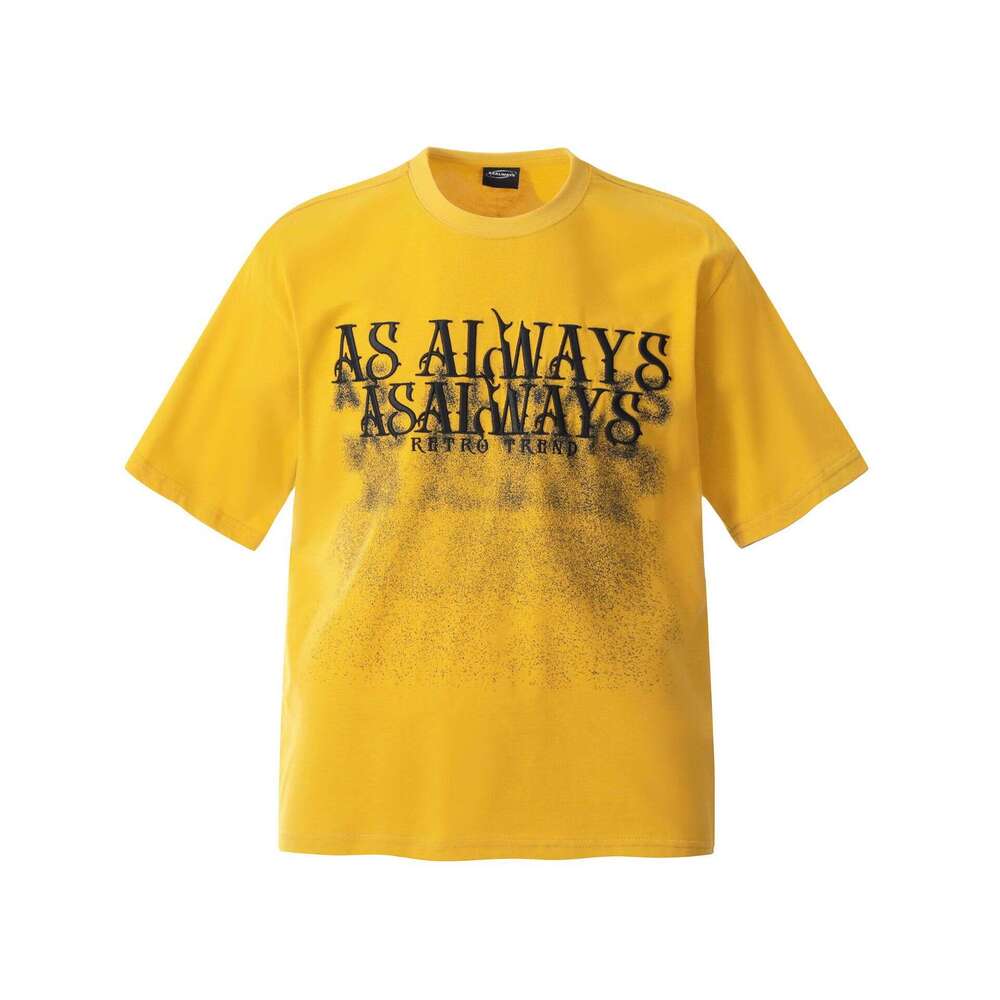 F6610 American Street 2025 Summer Edition Foam Design Men's Loose Premium Round Neck Short Sleeve T-shirt