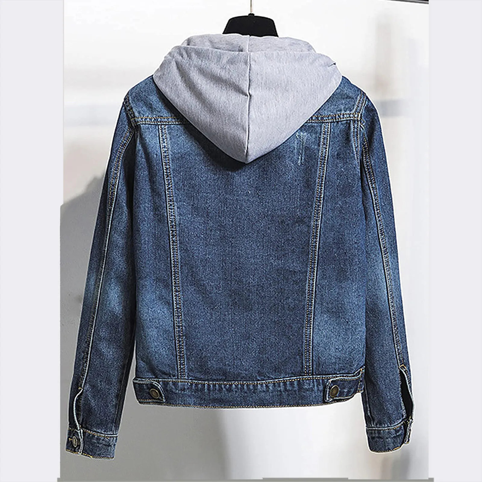 5xl Women Denim Chic Jacket Female Oversize Outerwear Loose Short Bf Hooded Jeans Coat Big Pocket Tops Spring Autumn 250213