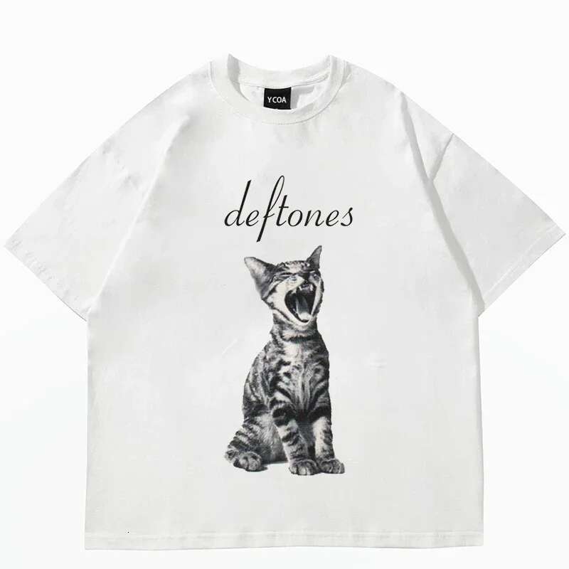 Top Cute Cat Printed Short Sleeved Women's T-shirts Haruku Fashionable Couple Loose Tops Tshirt Casual Street Style Y2K Fashion Designer T Shirt