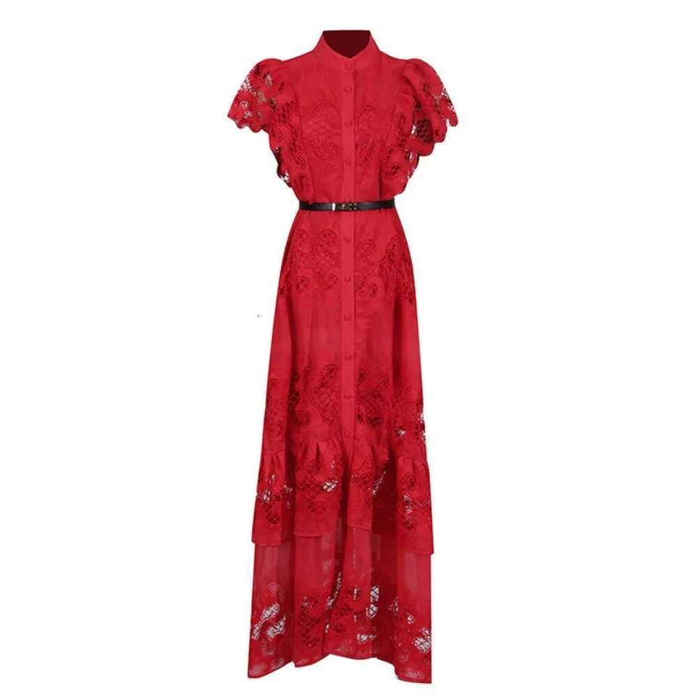 Elegant Women's Lace Splliced Dresses Round Neck High Waist Long Sleeve Slim Evening Dress Female Spring 2025 New