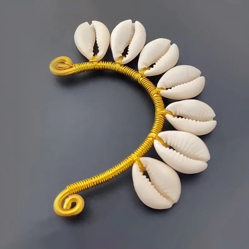 Shell Elf Ear Hanging Bohemian style Handmade production Earrings for ladies Simple temperament Vacation Punk earring 250213