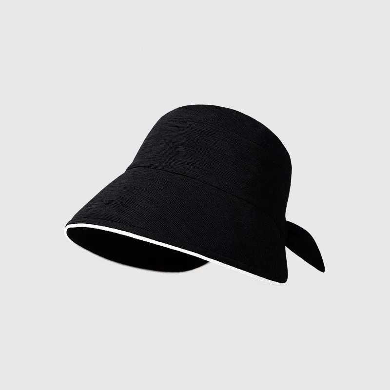 2023 Fashion Summer Hat Women with Big Bow Sun Uv Protection Fisherman Cap Bucket Hat Wide Brim Sunhat Female Korean Folding New W250217