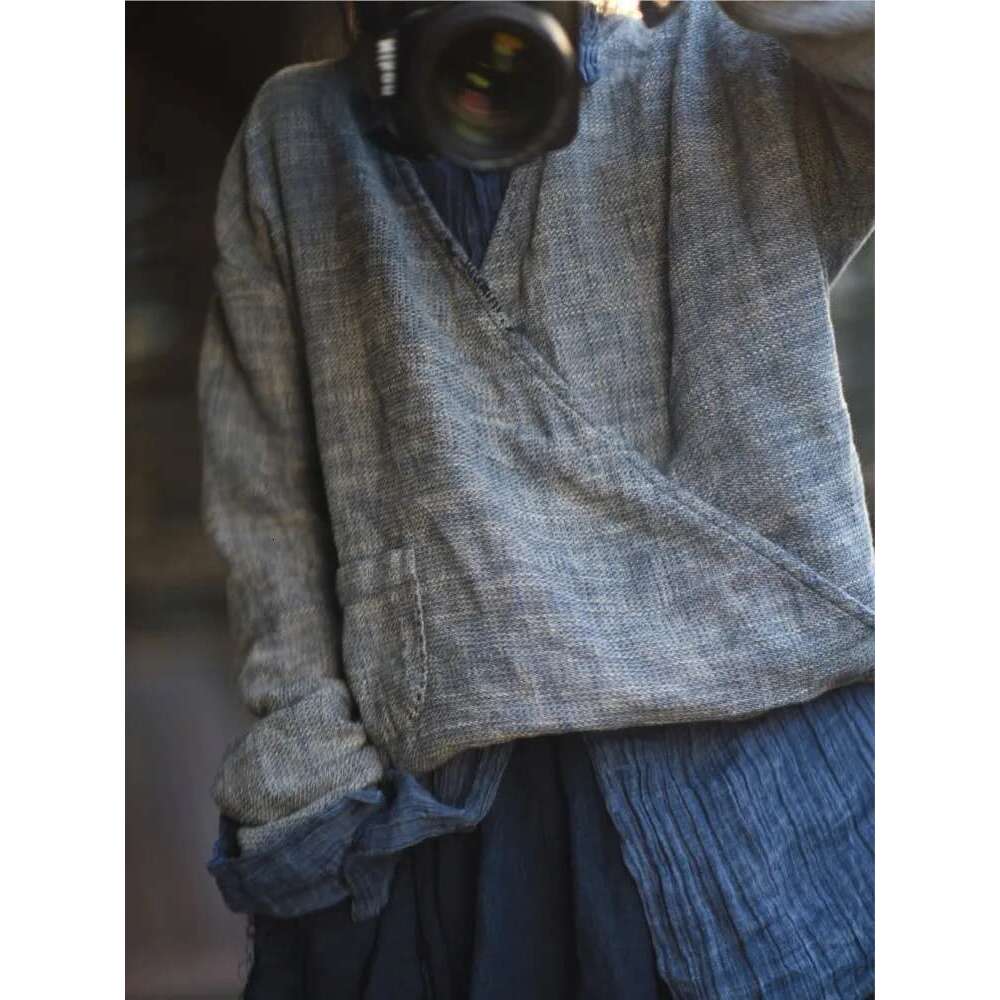 Women Loose Spring Summer Vintage En Blouse Ladies V Neck Shirt Female Short Tops 2025